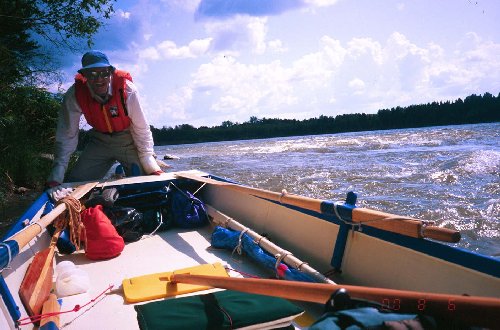 Lining the scary Class IIIs at Pemmican Portage